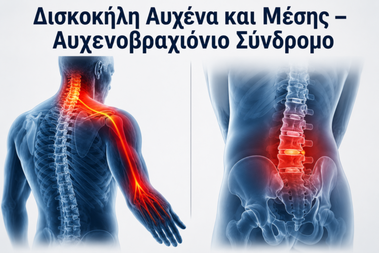 Δισκοκήλη Αυχένα και Μέσης – Αυχενοβραχιόνιο Σύνδρομο: Συμπτώματα, Διάγνωση και Σύγχρονες Θεραπείες